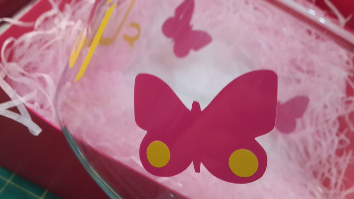 Butterflies - Personalized Glass Vase