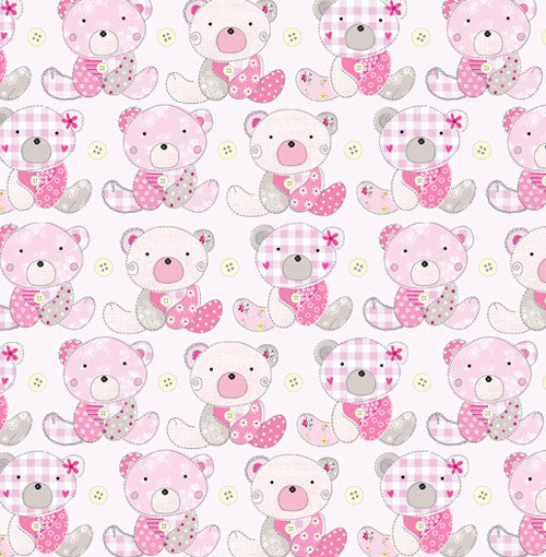 Teddy Bear Pink Gift Wrapping Paper (Set of 3 sheets)